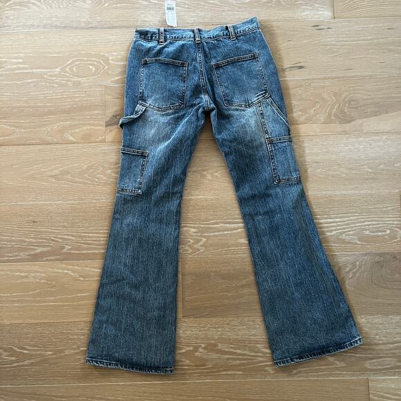 John Galt Medium Blue Natalia Low Rise Carpenter Jeans - Size Small - NWT - Picture 5 of 8